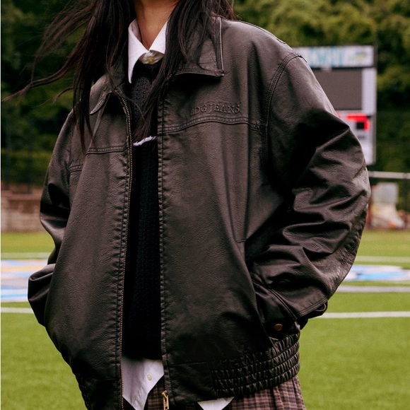 BDG Sean Faux Leather Harrington Jacket - Picture 2 of 2